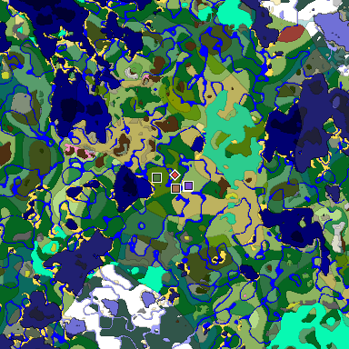Predicted biome map of Java 26.3 seed -7938264550509329203 around estimated spawn