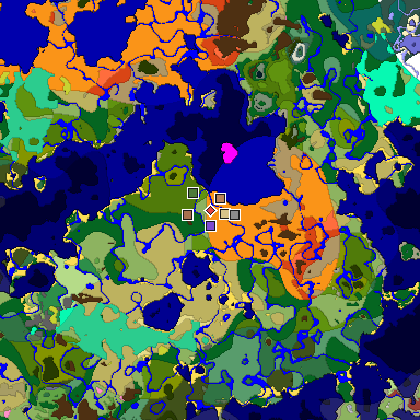 Predicted biome map of Java 26.3 seed 6823052648801990702 around estimated spawn