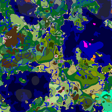 Predicted biome map of Java 26.3 seed 4144969941422738924 around estimated spawn