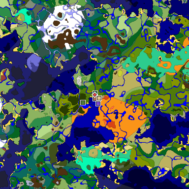 Predicted biome map of Java 26.3 seed 4446529544464837263 around estimated spawn