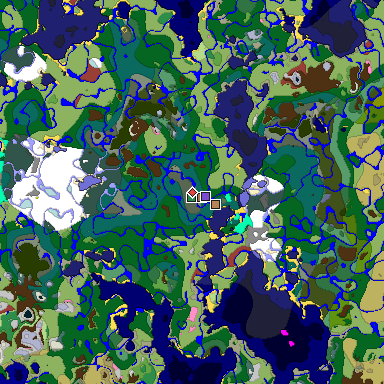 Predicted biome map of Java 26.3 seed -8486430602871774783 around estimated spawn