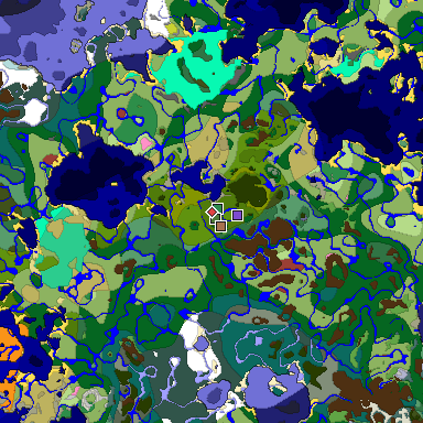 Predicted biome map of Java 26.3 seed 7563157465555798017 around estimated spawn