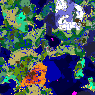 Predicted biome map of Java 26.3 seed 4482287199958964295 around estimated spawn