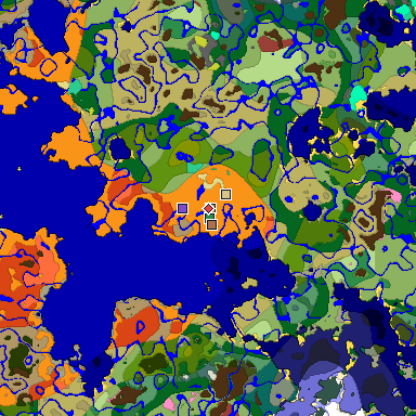 Predicted biome map of Java 26.3 seed -1449789851542496832 around estimated spawn