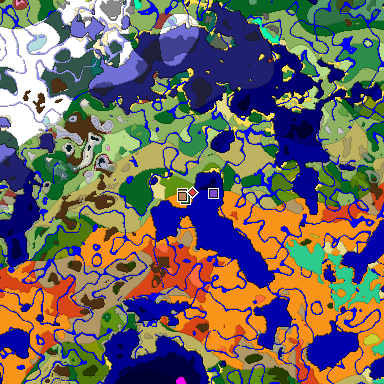 Predicted biome map of Java 26.3 seed -6805661908173226913 around estimated spawn