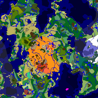 Predicted biome map of Java 26.3 seed 425845484883849352 around estimated spawn
