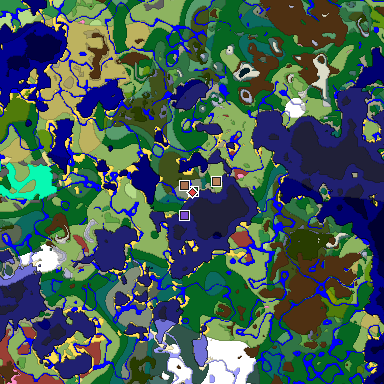 Predicted biome map of Java 26.3 seed -362782058997369702 around estimated spawn