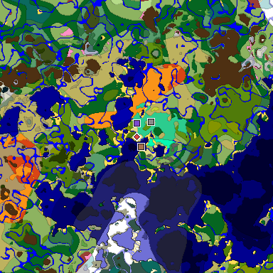 Predicted biome map of Java 26.3 seed -8944033604689186665 around estimated spawn