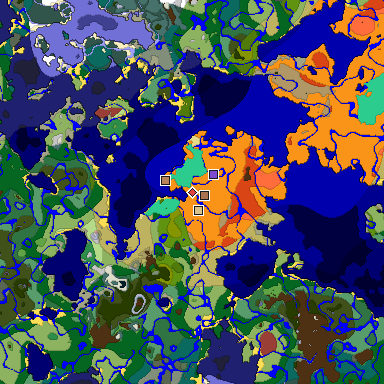 Predicted biome map of Java 26.3 seed 8459192412953712744 around estimated spawn