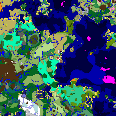 Predicted biome map of Java 26.3 seed -8863290190375229181 around estimated spawn