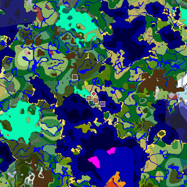 Predicted biome map of Java 26.3 seed -2087173031880855246 around estimated spawn