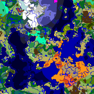 Predicted biome map of Java 26.3 seed 1587890485254781530 around estimated spawn