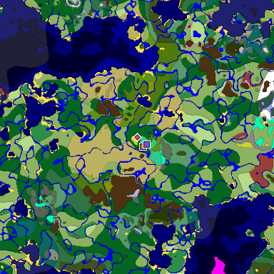 Predicted biome map of Java 26.3 seed 2123575612898873244 around estimated spawn
