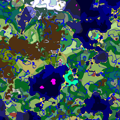 Predicted biome map of Java 26.3 seed 205619781648596029 around estimated spawn
