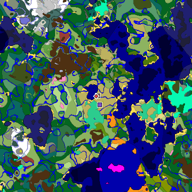 Predicted biome map of Java 26.3 seed 6269253357046818147 around estimated spawn
