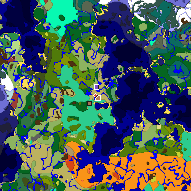 Predicted biome map of Java 26.3 seed 558890280109284470 around estimated spawn