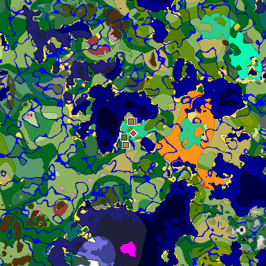 Predicted biome map of Java 26.3 seed -8647282187016081622 around estimated spawn