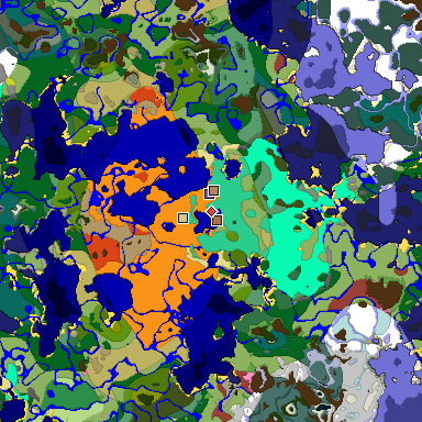 Predicted biome map of Java 26.3 seed 1171760533651384910 around estimated spawn
