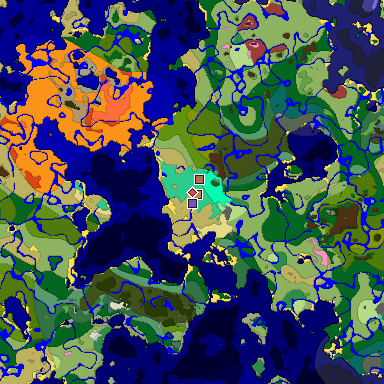 Predicted biome map of Java 26.3 seed 4382161061108071776 around estimated spawn