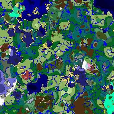 Map of Minecraft seed 1919637776233089918 around spawn