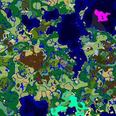 Map of Minecraft seed -7437868606025983838 around spawn