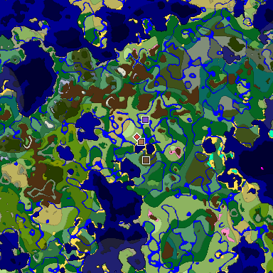 Predicted biome map of Java 26.3 seed -2117419839005978530 around estimated spawn