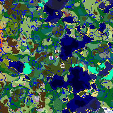 Predicted biome map of Java 26.3 seed 315328977291157063 around estimated spawn