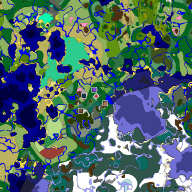 Predicted biome map of Java 26.3 seed 6946311487009370340 around estimated spawn