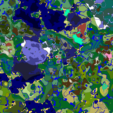 Predicted biome map of Java 26.3 seed 8782603816313410265 around estimated spawn
