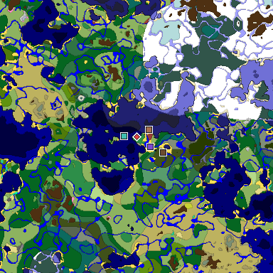 Predicted biome map of Java 26.3 seed 1755953484755140061 around estimated spawn