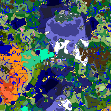 Predicted biome map of Java 26.3 seed 4792901588230039687 around estimated spawn