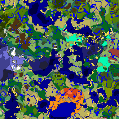 Predicted biome map of Java 26.3 seed 4033451458205566286 around estimated spawn