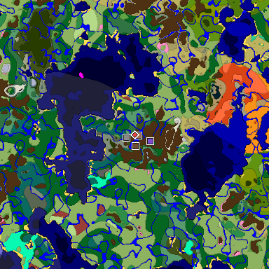 Map of Minecraft seed -6048846655108920373 around spawn