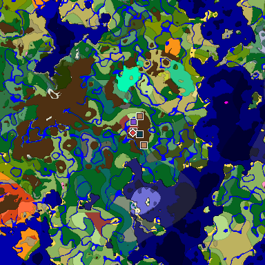 Predicted biome map of Java 26.3 seed 5944074960499357544 around estimated spawn