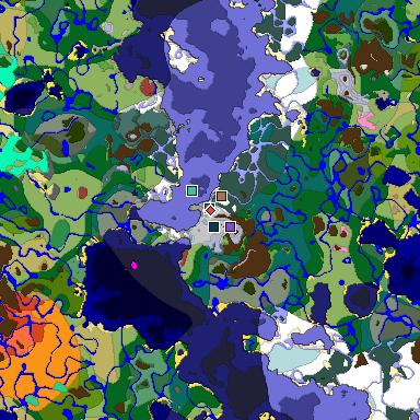 Predicted biome map of Java 26.3 seed -5262275154802531481 around estimated spawn