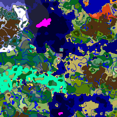Predicted biome map of Java 26.3 seed -1267456603748927457 around estimated spawn