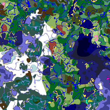 Predicted biome map of Java 26.3 seed -6279024892168356121 around estimated spawn