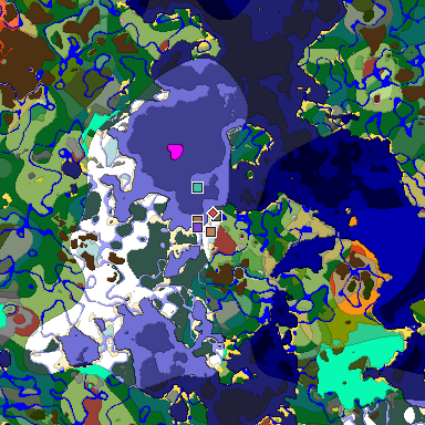 Predicted biome map of Java 26.3 seed 286748512722152115 around estimated spawn