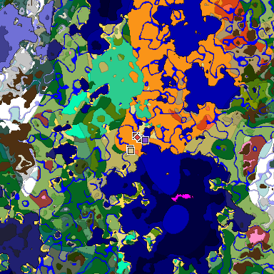 Predicted biome map of Java 26.3 seed 5901650085440094871 around estimated spawn