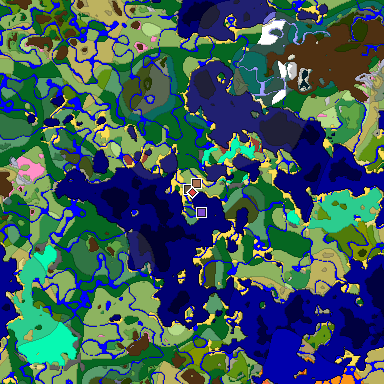 Predicted biome map of Java 26.3 seed 4497022767195024135 around estimated spawn