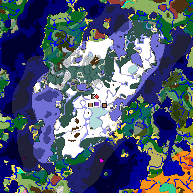 Predicted biome map of Java 26.3 seed 940158028685207936 around estimated spawn