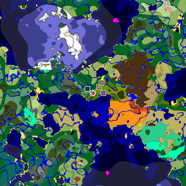 Predicted biome map of Java 26.3 seed 2823528812198778366 around estimated spawn