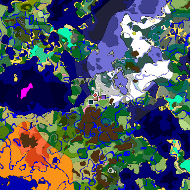 Predicted biome map of Java 26.3 seed 1822149458570034520 around estimated spawn
