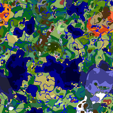 Predicted biome map of Java 26.3 seed 182602713024205656 around estimated spawn