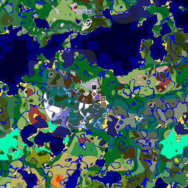 Predicted biome map of Java 26.3 seed 2038932747028756406 around estimated spawn
