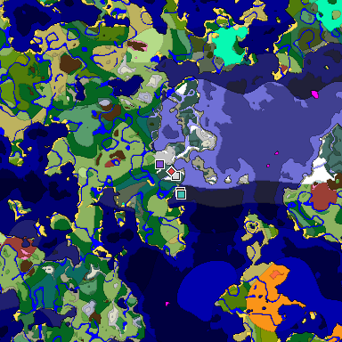 Predicted biome map of Java 26.3 seed 2827595450159103752 around estimated spawn