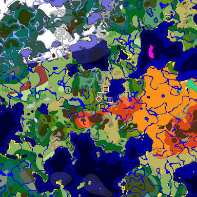 Predicted biome map of Java 26.3 seed -8479611708107716008 around estimated spawn