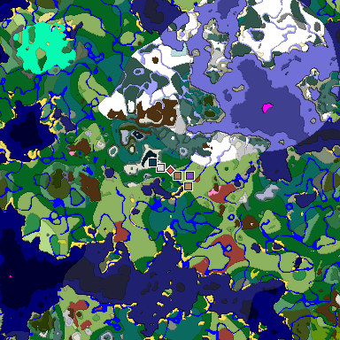Predicted biome map of Java 26.3 seed -913788817694087097 around estimated spawn