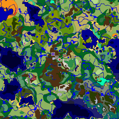 Predicted biome map of Java 26.3 seed -5654587743688913832 around estimated spawn