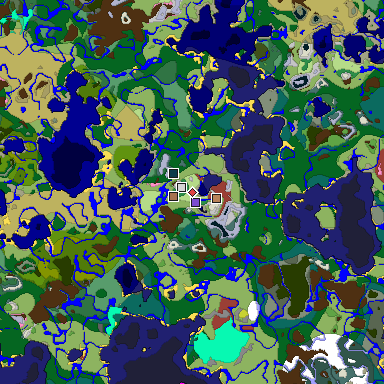 Predicted biome map of Java 26.3 seed 3188363846258282156 around estimated spawn